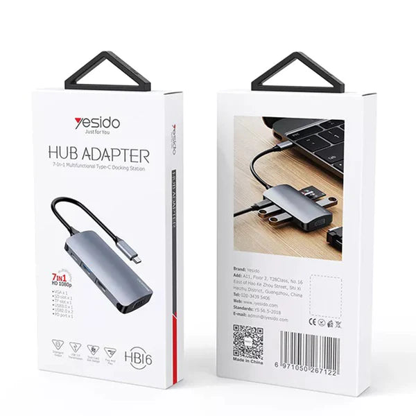 Yesido 7-In-1 Multifunction Type-C Docking Station