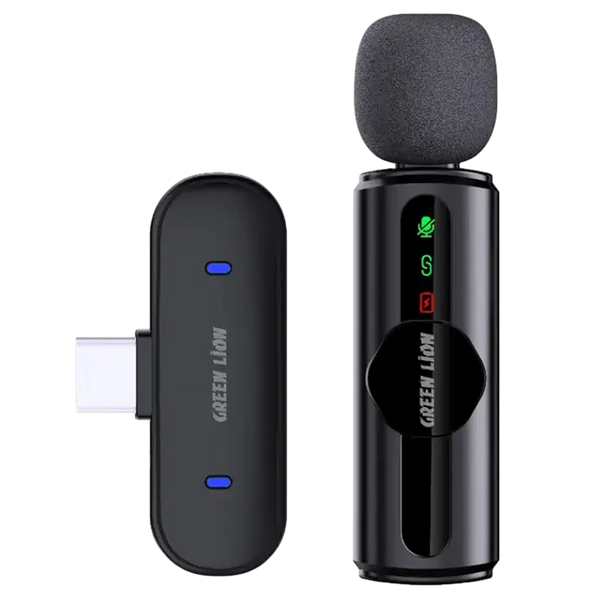 Green Lion Wireless Microphone with LED Display 3-Level Noise Cancellation