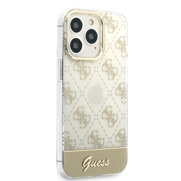 𝐆𝐔𝐄𝐒𝐒 Electroplated 4G Pattern Bottom Stripe Script Logo Case
