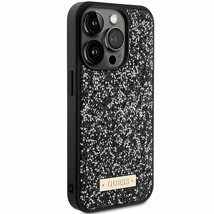 Guess Rhinestone Case with Metal Logo - iCase Stores
