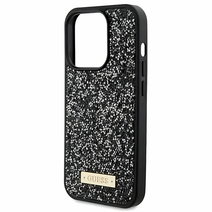 Guess Rhinestone Case with Metal Logo - iCase Stores