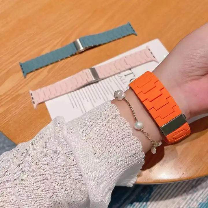 Silicone Rubber Watch Band with Stainless Steel Buckle For Apple Watch - iCase Stores