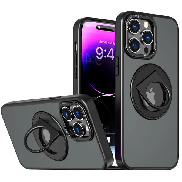 Magntic Ring Stander Matte Clear Transparent Case - iCase Stores