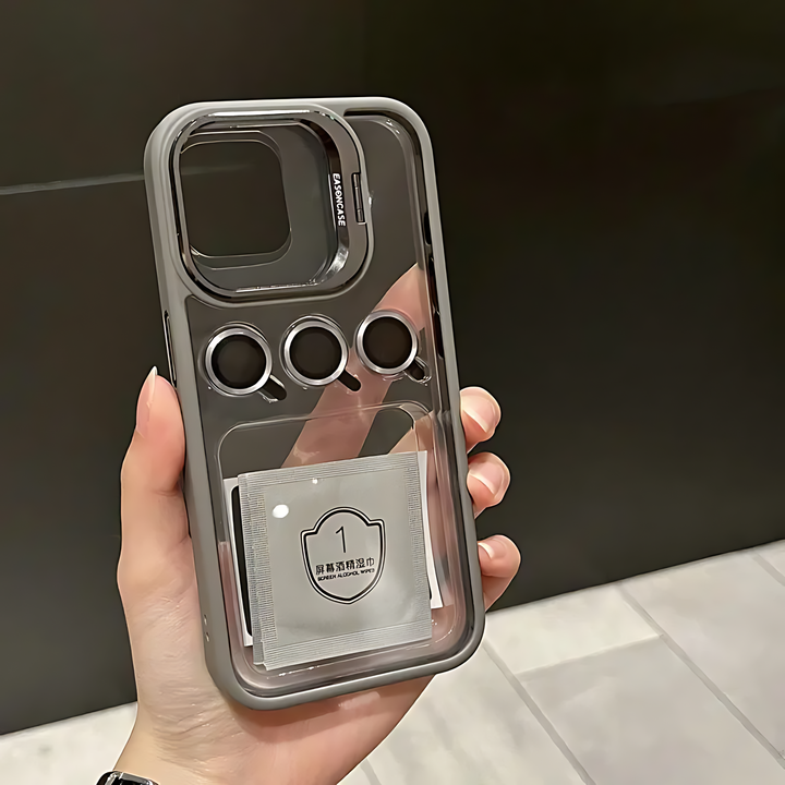 Luxury Case With Matching Metallic Lens Protector & Stand - iCase Stores