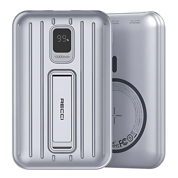 Recci Suitcase Magnetic Power Bank with Holder 10000 mAh - iCase Stores