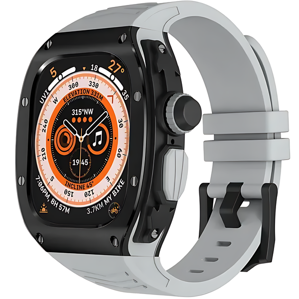 Luxury Designer Metal Case with Rubber Band for Apple Watch Ultra - iCase Stores