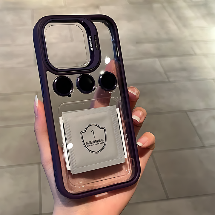 Luxury Case With Matching Metallic Lens Protector & Stand - iCase Stores