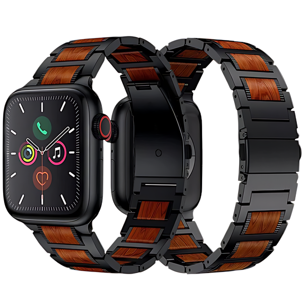 Stainless Steel Link Sandalwood Band For Apple Watch