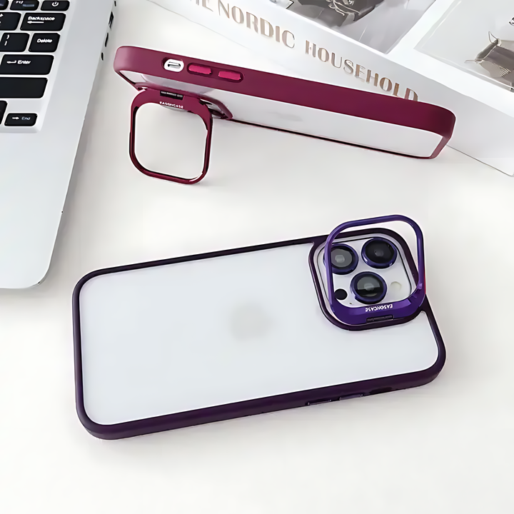 Luxury Case With Matching Metallic Lens Protector & Stand - iCase Stores