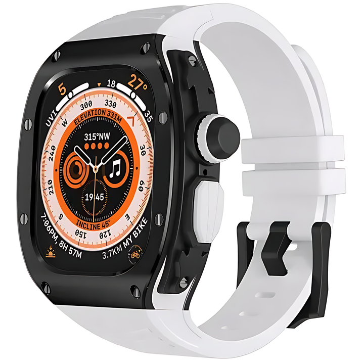 Luxury Designer Metal Case with Rubber Band for Apple Watch Ultra - iCase Stores