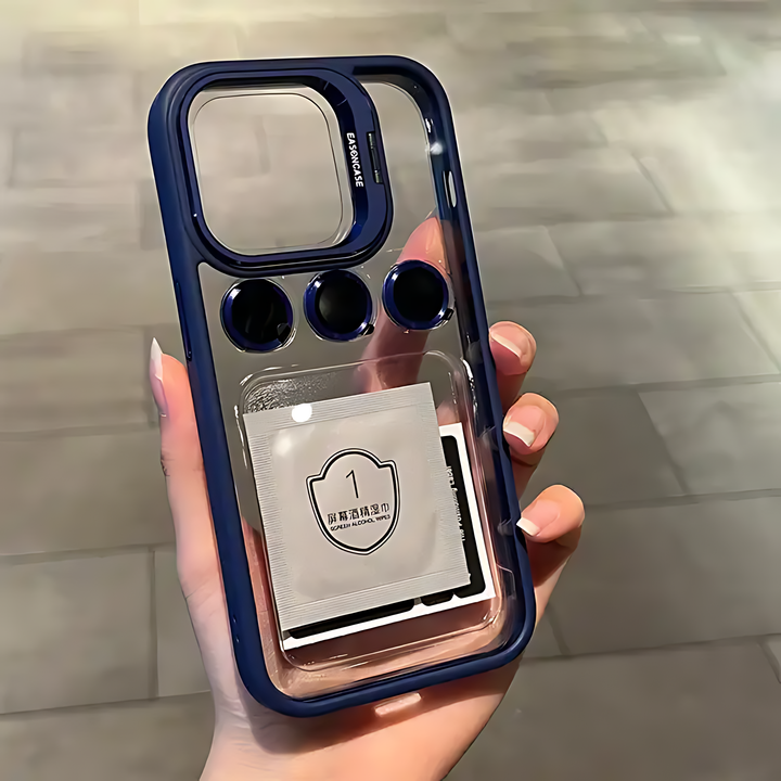 Luxury Case With Matching Metallic Lens Protector & Stand - iCase Stores