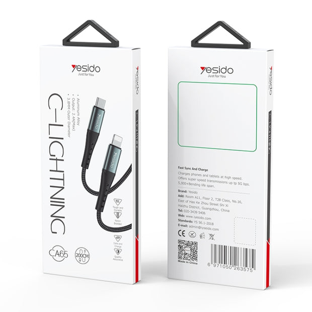 Yesido Type-C to Lightning Data Cable 2m