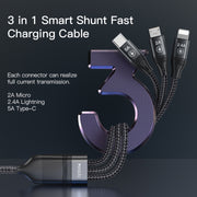 Yesido 3 In 1 Super Fast Charger Cable Widely Compatible