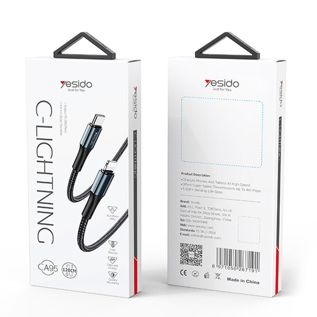 Yesido Fast Charging Cable (Type-C to Lightning) 20W