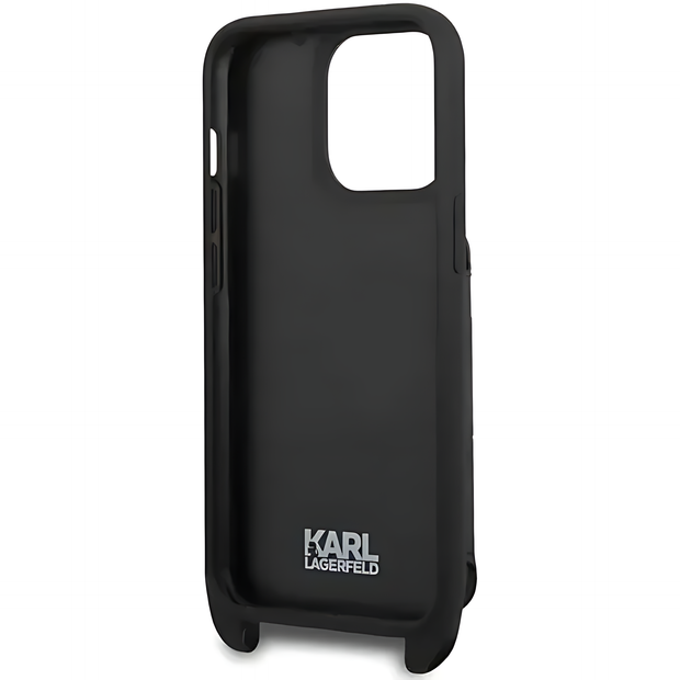 Karl Lagerfeld HC Monogram Case with Card Holder & Ikonik Patch Logo, Compatible