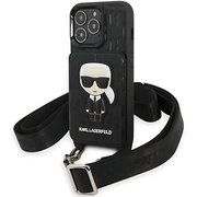 Karl Lagerfeld HC Monogram Case with Card Holder & Ikonik Patch Logo, Compatible