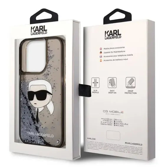 Karl Lagerfeld Liquid Glitter Case with NFT Karl Head - iCase Stores
