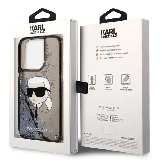 Karl Lagerfeld Liquid Glitter Case with NFT Karl Head