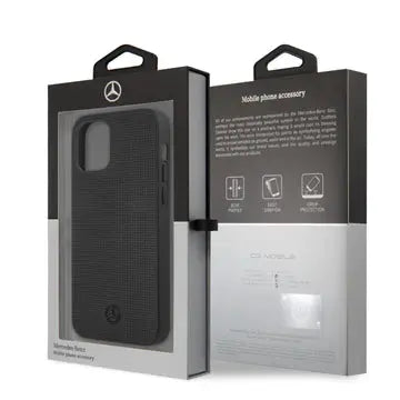 Leather Black Meshed Effect Metal Star Logo - Mercedes-Benz - iCase Stores
