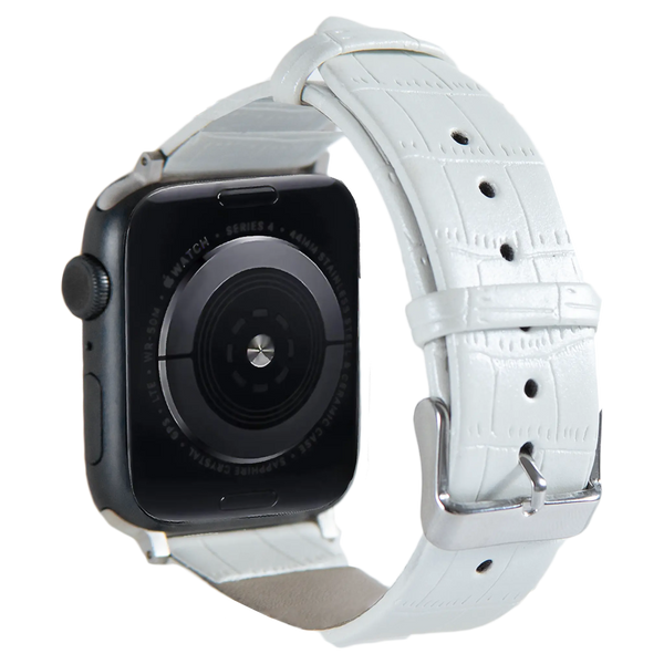 Leather Watch Strap for Apple Watch - White - iCase Stores