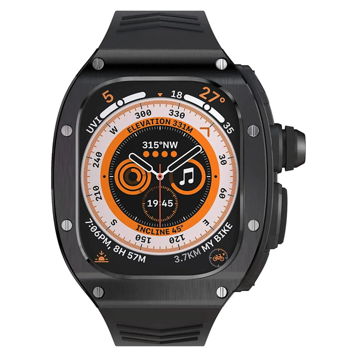 Luxury Designer Metal Case with Rubber Band for Apple Watch Ultra - iCase Stores