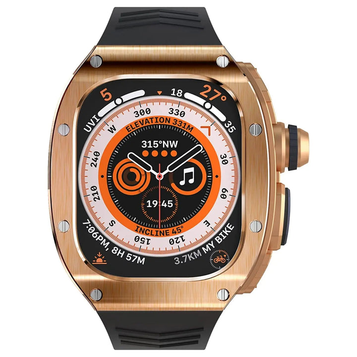 Luxury Designer Metal Case with Rubber Band for Apple Watch Ultra - iCase Stores