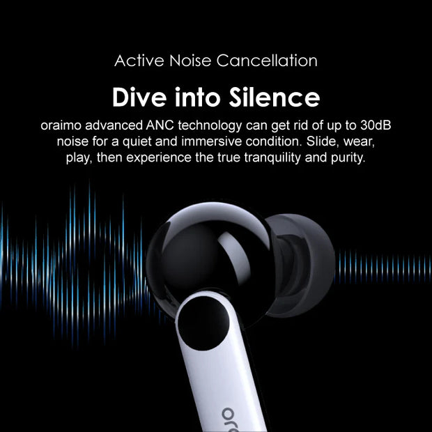 Oraimo FreePods 4 Active Noise Cancellation Easy Control APP 35.5-Hr Long Playtime Noise Reduction In Calls True Wireless Stereo Earbuds