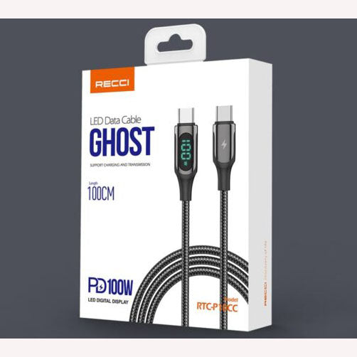 Recci Ghost With Led Data Cable PD 100W - iCase Stores