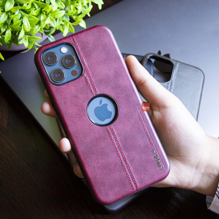 PULOKA Leather Case With Logo Hole - iCase Stores