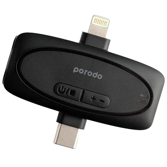 Porodo Dual Connector Lavalier Microphone Dual Mic - iCase Stores