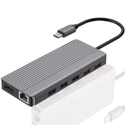 Powerology 12 in 1 USB-C Hub HDMI Type-C 100W PD Ethernet VGA USB SD MicroSD 3.5AUX