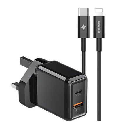 Recci  Travel 20W PD+QC Wall Charger Kit