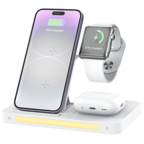 Recci 4 in 1 Folding Wireless Charger with Night Light 15W - iCase Stores