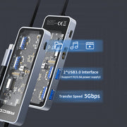 Recci 5 in 1 Hub Transparent Design PD 100W