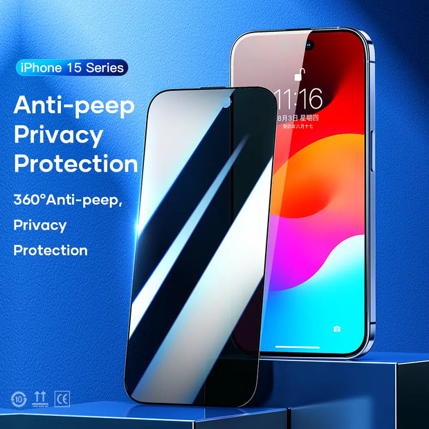 ROCK Full Coverage Anti-Peep Privacy Anti-Static Tempered Glass Screen Protector 0.33mm