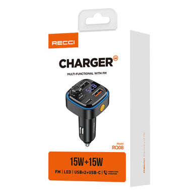 Recci Multi-Functional With FM Car Charger 