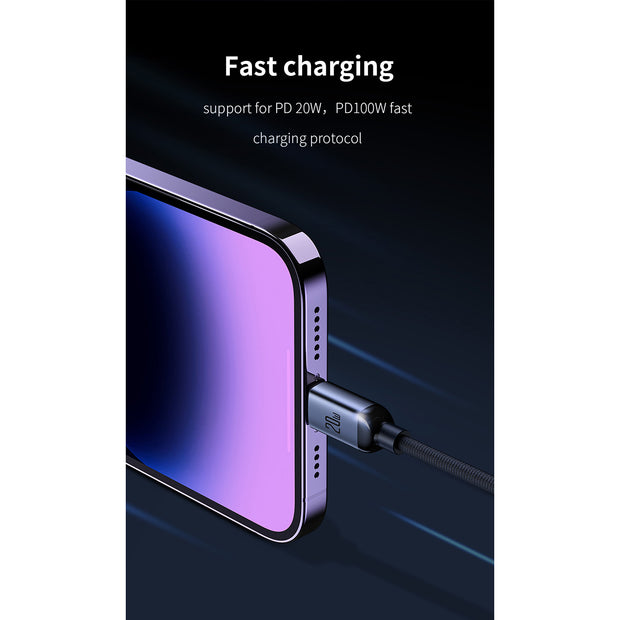 Recci Crystal Type-C to Lightning Fast Charge Cable 1.2M