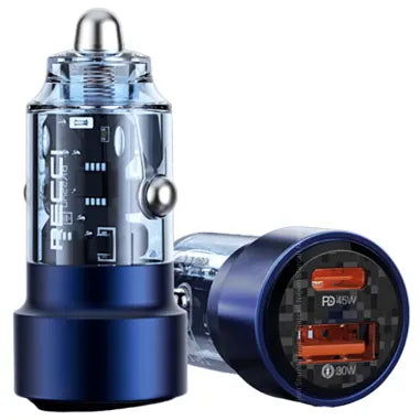 Recci Journey Car Charger Transparent Design PD75W