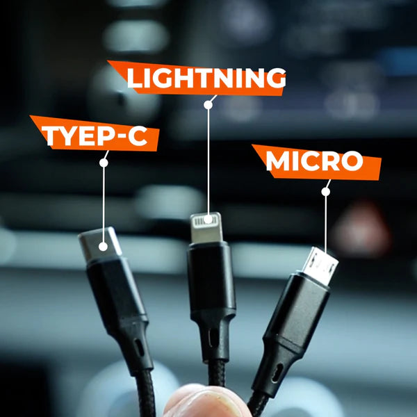 Recci 3 in 1 USB Cable+Car Charger kit