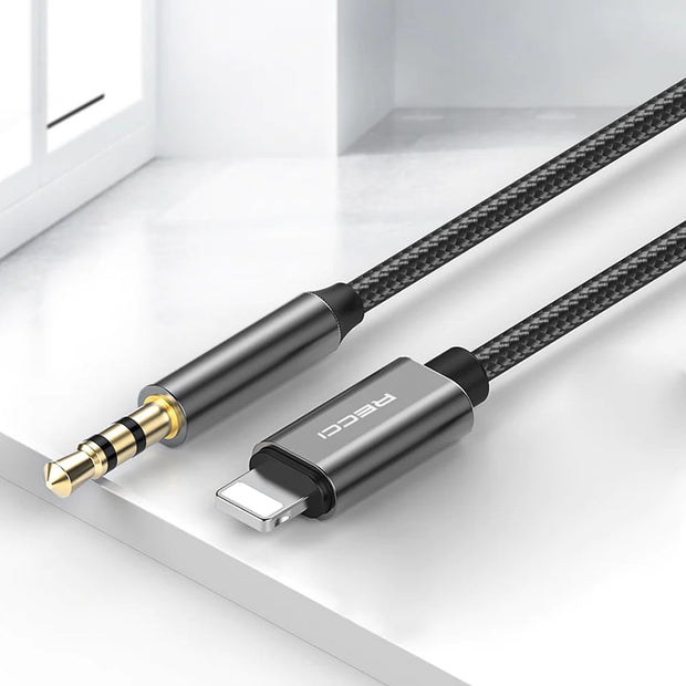 Recci Audio Cable Lightning To 3.5mm AUX 100cm - iCase Stores