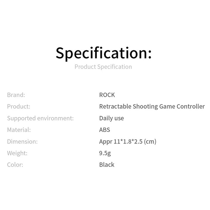 Rock Retractable Shooting Game Controller Gaming-Trigger For PUBG - iCase Stores