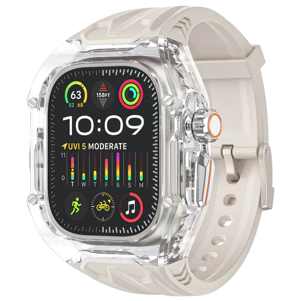 Rugged Sport Strap With Clear Protective Cover for Apple Watch