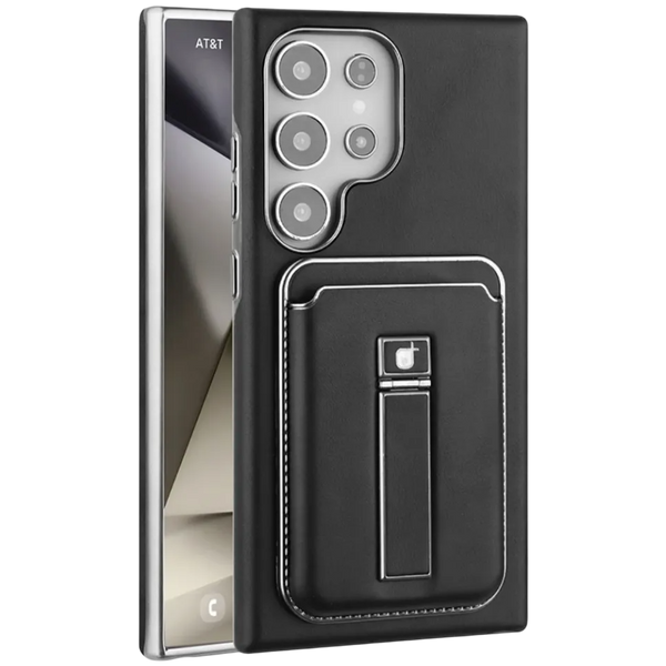 Rimbmax Magnetic Wallet Leather with Detachable Card Holder Case for Samsung