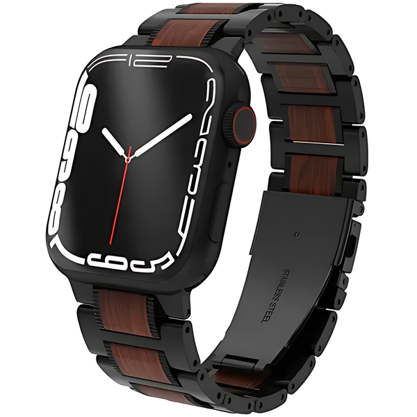 Stainless Steel Link Sandalwood Band For Apple Watch