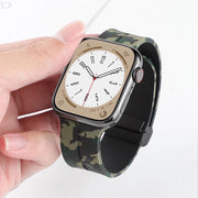 Camouflage Magnetic Buckle Silicone Band For Apple Watch