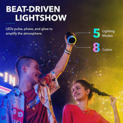 Anker Soundcore Flare Mini IPX7 Waterproof for Outdoor Parties, LED Show with 360° Sound and BassUp technology