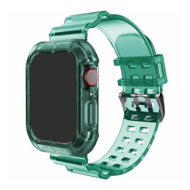 TPU Smart Band with Bumper Protective Cover for Apple Watch - Green - iCase Stores