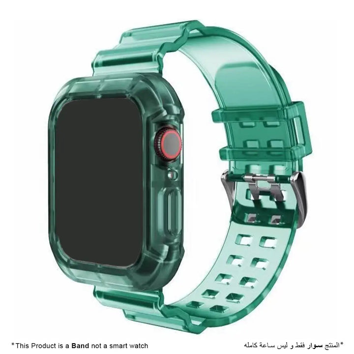 TPU Smart Band with Bumper Protective Cover for Apple Watch - Green - iCase Stores