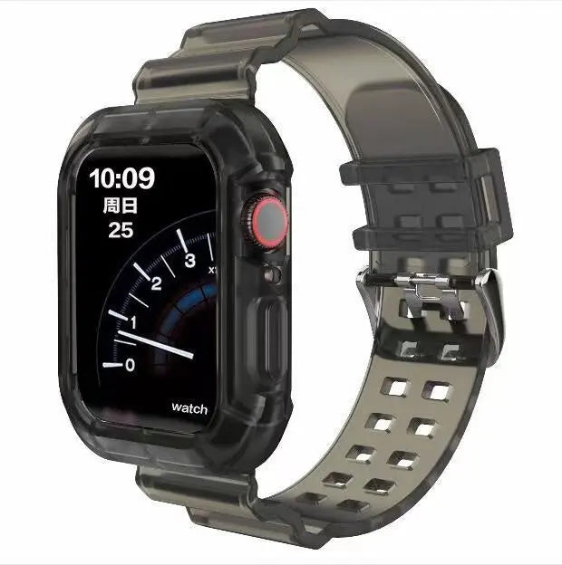 TPU Smart Band with Bumper Protective Cover for Apple Watch - Grey - iCase Stores