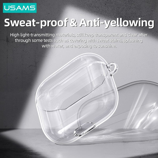 USAMS Transparent TPU Protective Earphone Cases For Apple AirPods